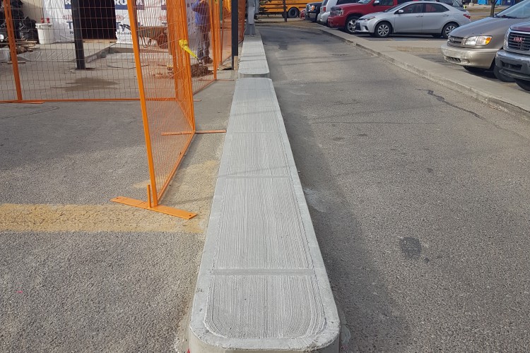 Concrete curbs for drive thru